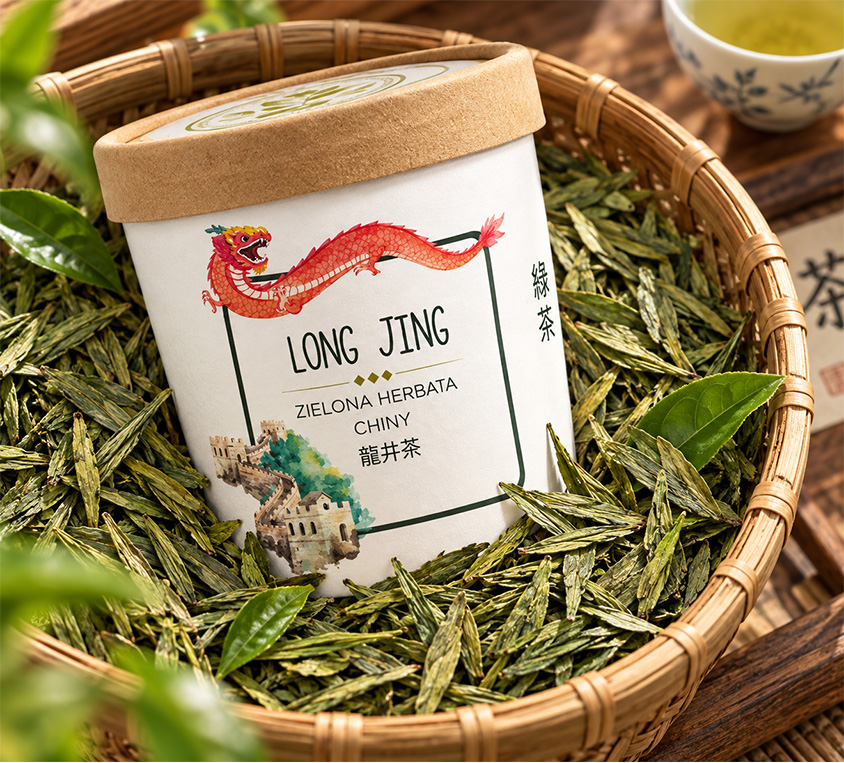 Long Jing Leo Tea – chińska zielona herbata liściasta w dekoracyjnym kubku